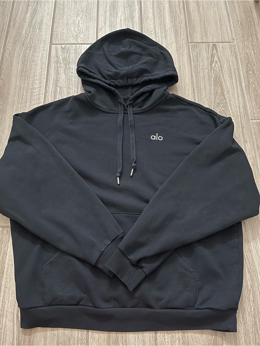 Alo Yoga Accolade Black Oversized Hoodie Sz M 8-10 U3032RG - Picture 4 of 12